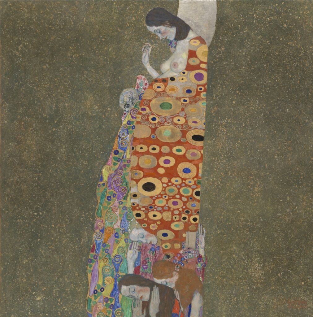 Tableau Toile Gustav Klimt 'La Speranza I' - Reproduction Haute Qualité - Encadré Sur Mesure - Made In Italy