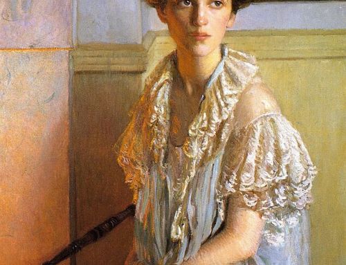 Lady with a bowl of violets di Lilla Cabot Perry